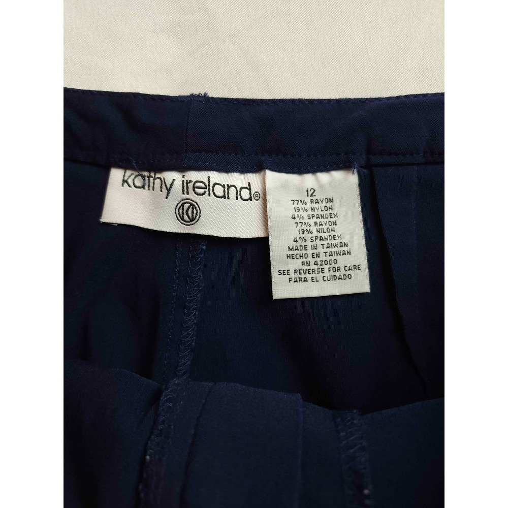 Kathy Ireland Dress Pants Womens 12 Blue Business Casual Office Corporate Girlie - Picture 5 of 5